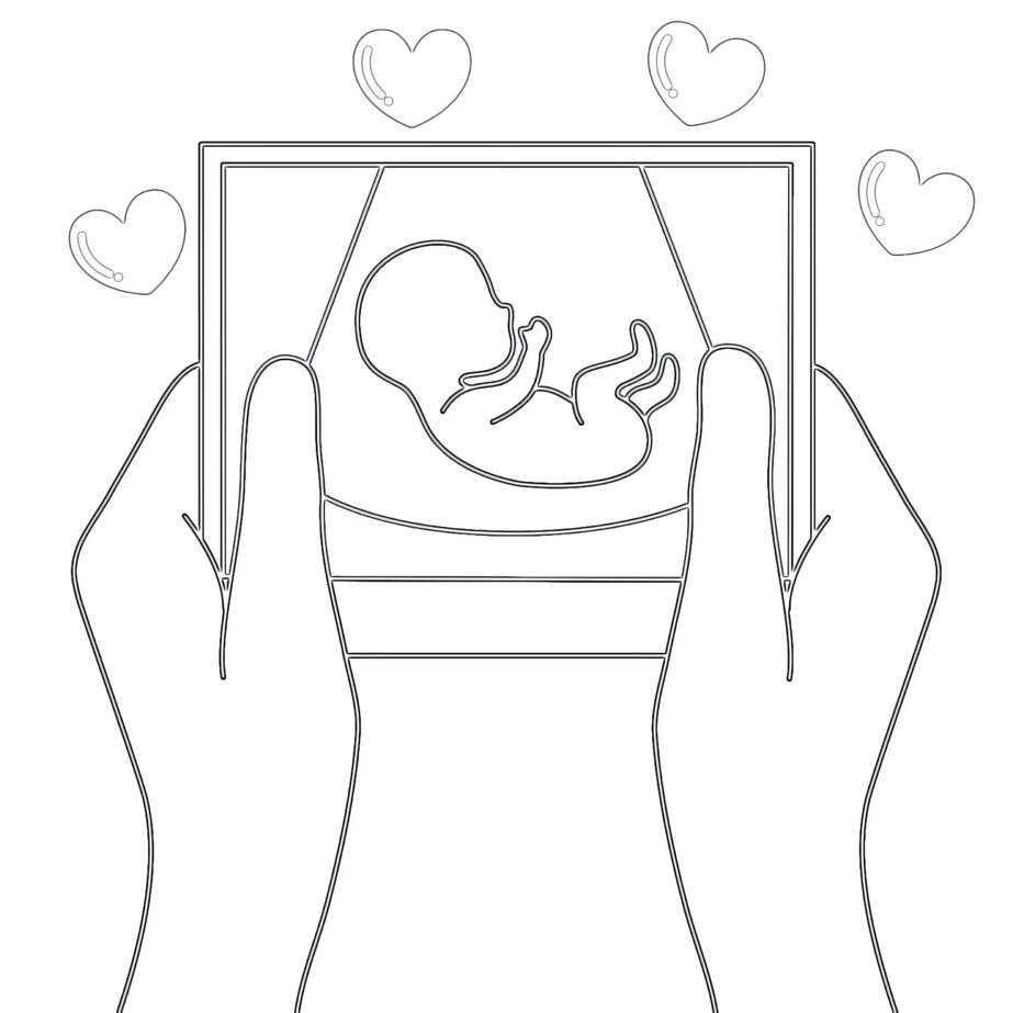 Sonography Baby Coloring Page