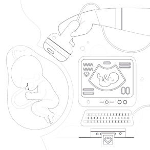 Sonography Baby - Coloring page