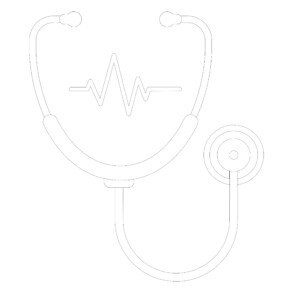 Stethoscope With Heartbeat - Coloring page