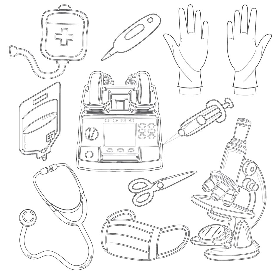 Subjects Of Medicine Coloring Page
