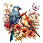 Vintage Beautiful Birds Coloring Page 2 2