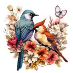 Vintage Beautiful Birds Coloring Page 2 2
