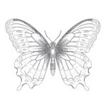 Vintage Beautiful Butterfly Coloring Page