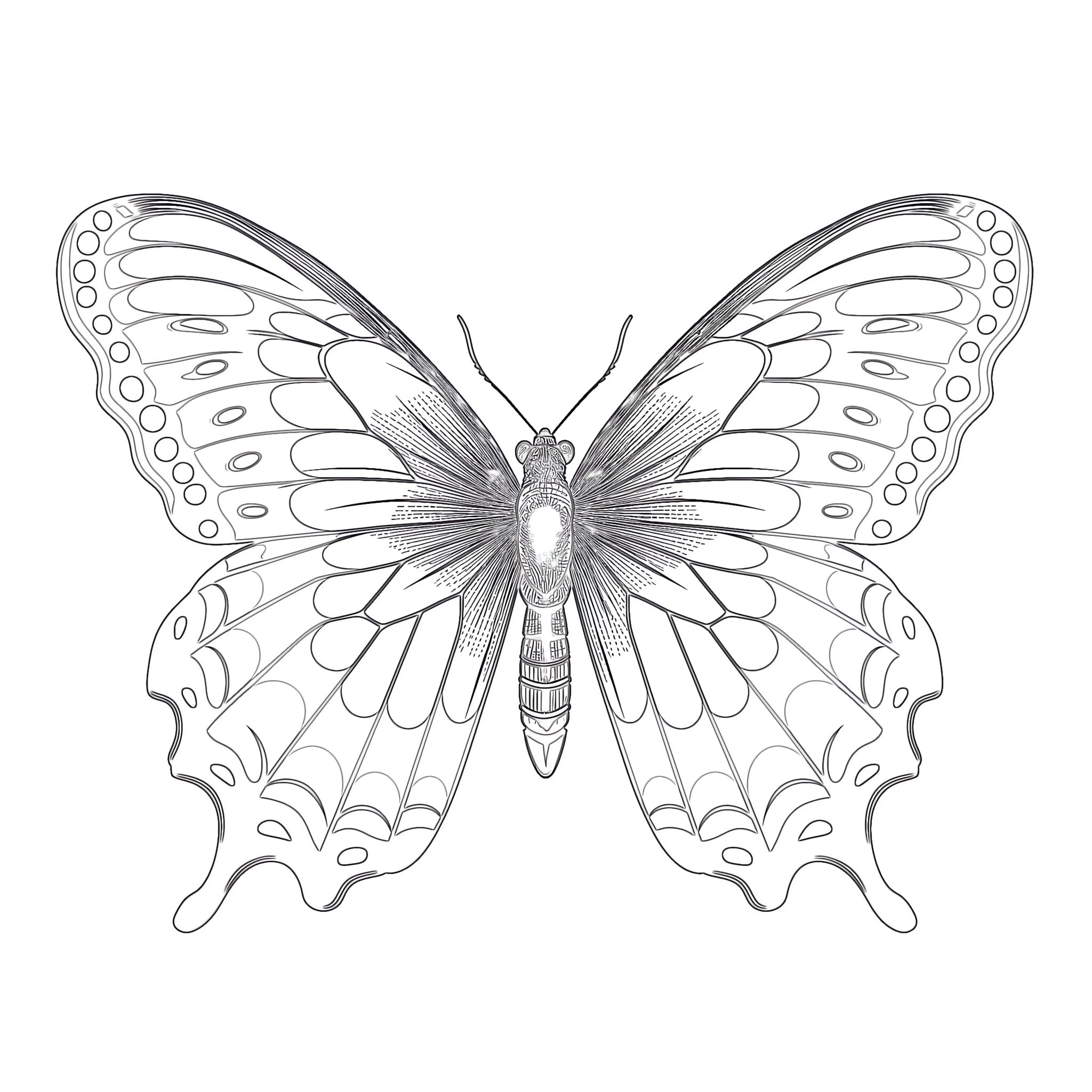 Vintage Beautiful Butterfly Coloring - Vintage Beautiful Butterfly Coloring Page 1 2048x2048 