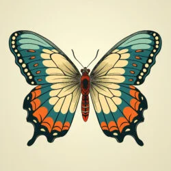 Vintage Beautiful Butterfly Coloring Page - Origin image