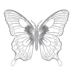Vintage Butterfly - Printable Coloring page