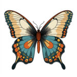 Vintage Butterfly Coloring Page 2 2