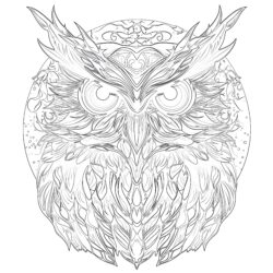 Vintage Owl - Printable Coloring page
