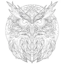 Vintage Owl Coloring Page - Printable Coloring page