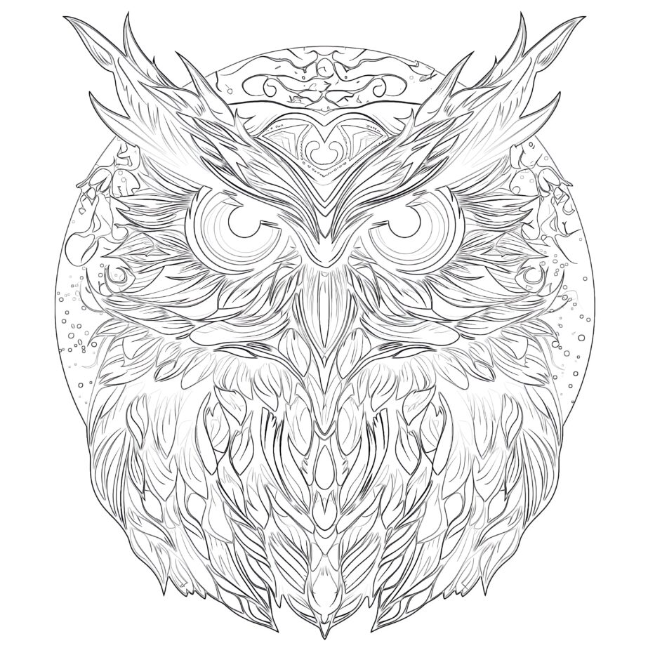 Vintage Owl Coloring Page