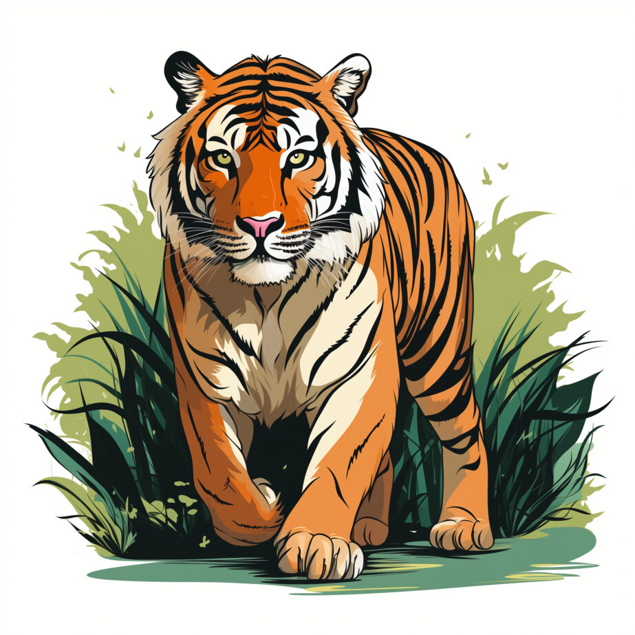 Vintage Tiger Coloring Page 2