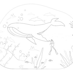 Underwater World - Printable Coloring page