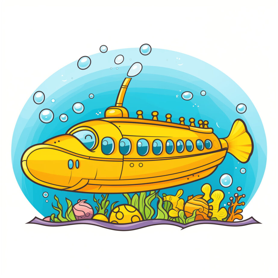 Yellow Submarine Coloring Page 2