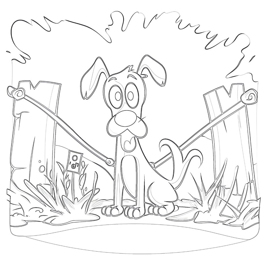 A Beware of Dog Coloring Page