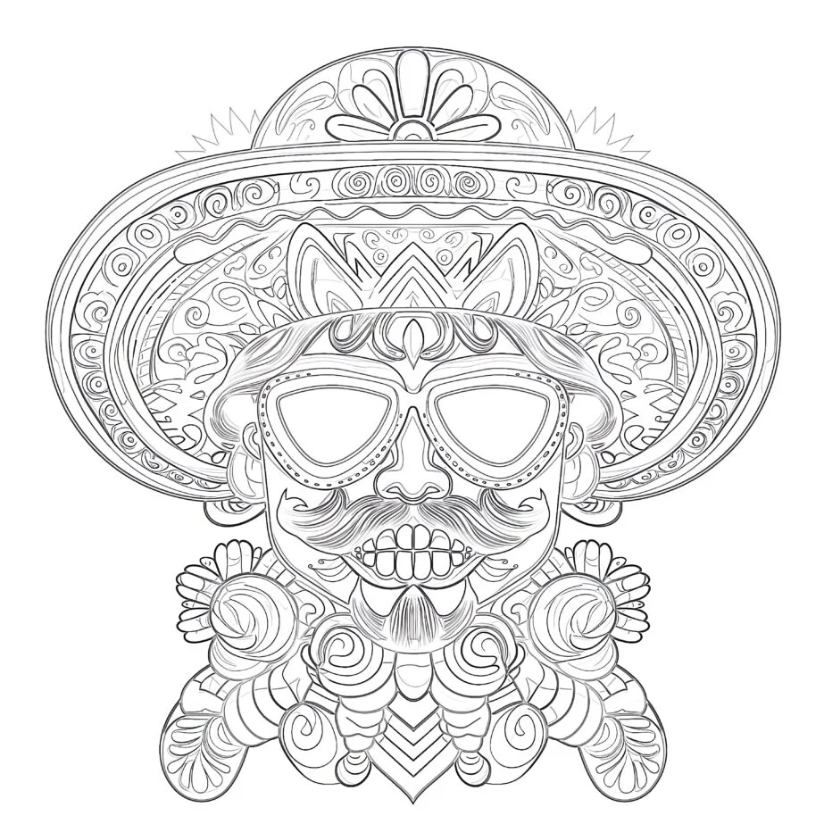 adult cinco de mayo coloring page