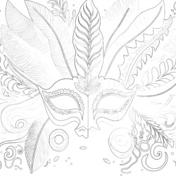 Adult Colorful Mask - Printable Coloring page