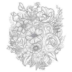 adult floral coloring page