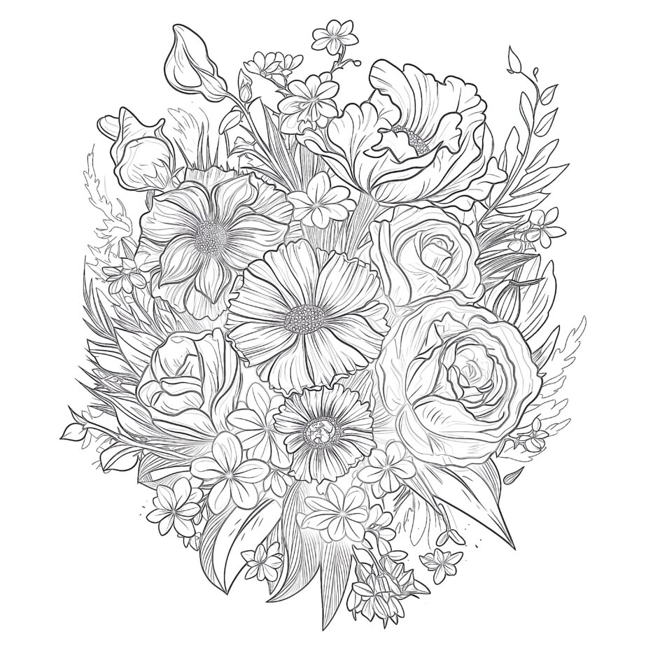 adult floral coloring page