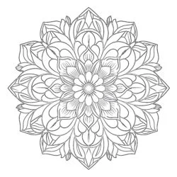 Adult Mandala Flower - Printable Coloring page