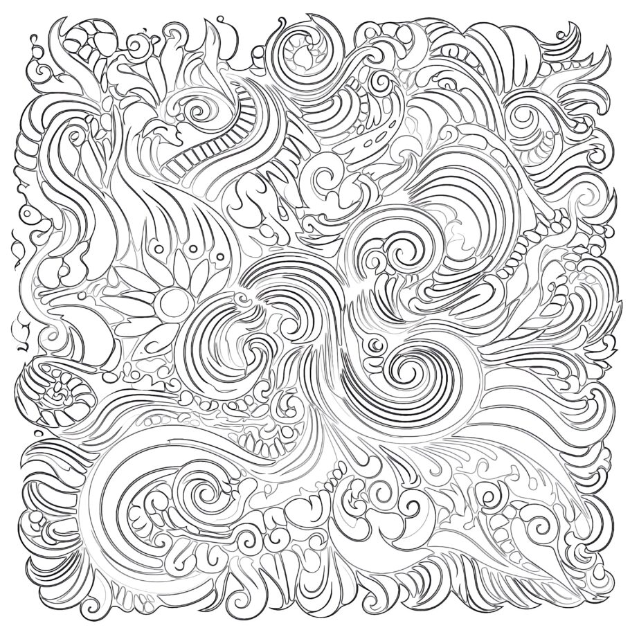 adult psychedelic pattern coloring page