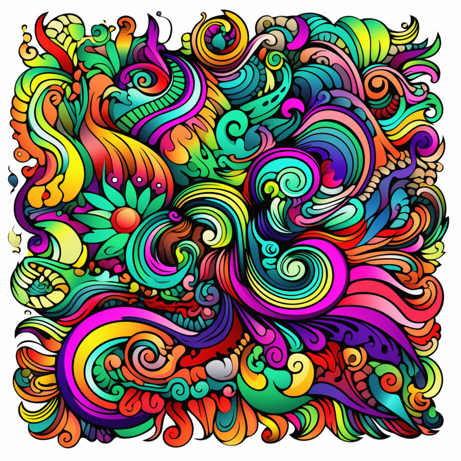 adult psychedelic pattern coloring page 2