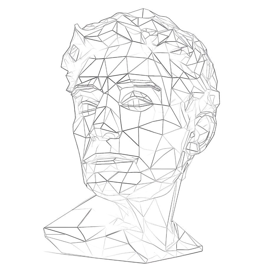 adult sculpture head coloring page
