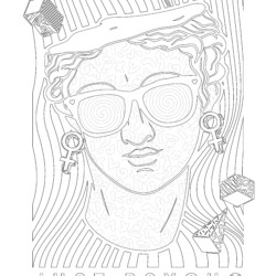 Adult Ice Cream Zombie - Printable Coloring page