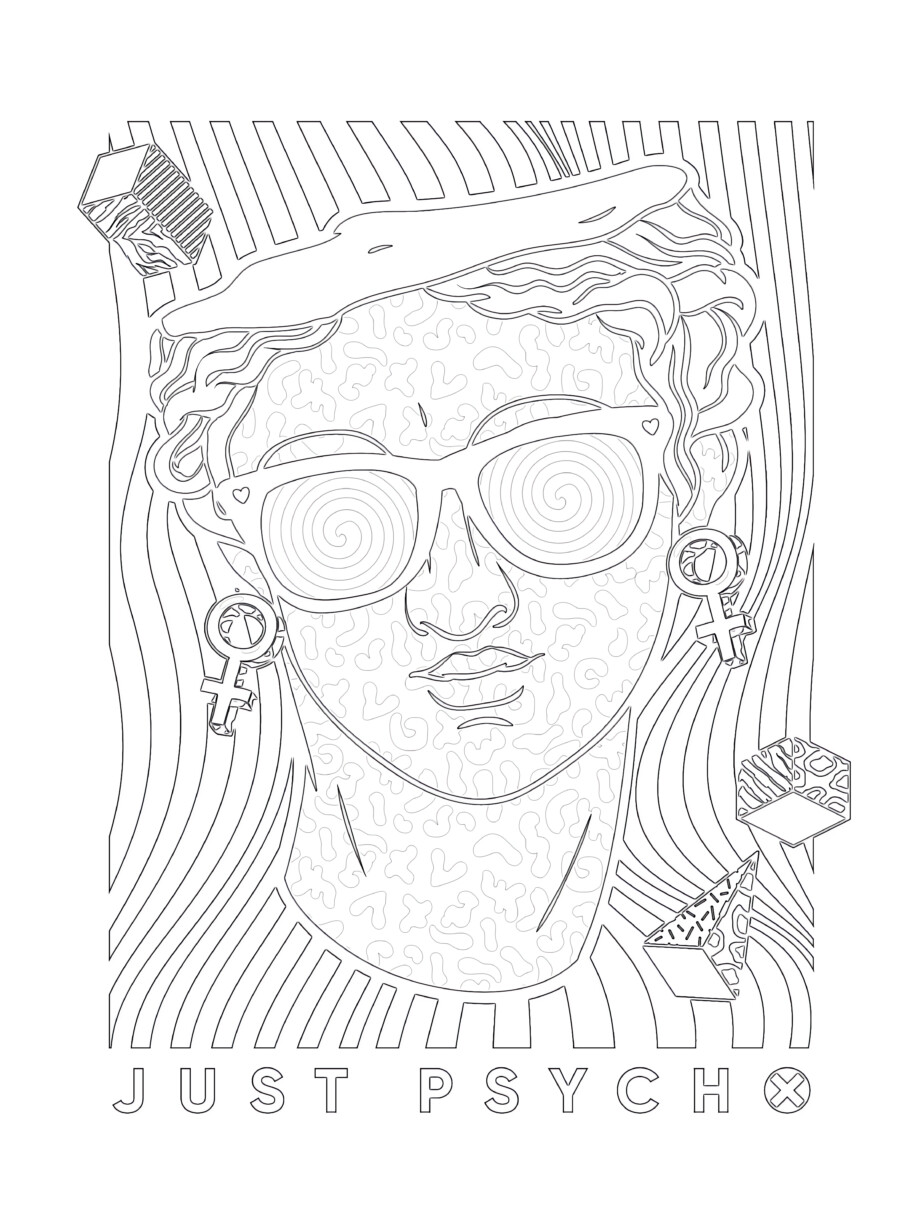 Adult Sculpture Head - Coloring page