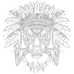 adult skull jaguar warrior coloring page