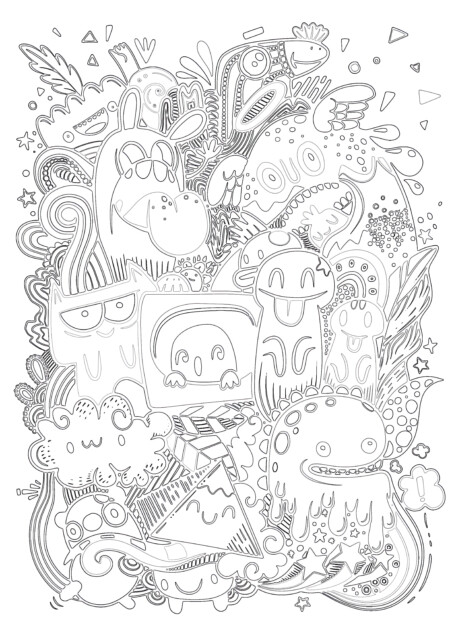 Adult Strange Animals Coloring Page - Mimi Panda