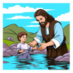 Baptism of Jesus by John the Baptist Coloring Page 2