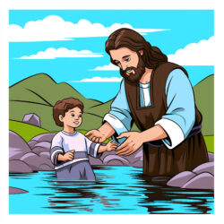 Baptism of Jesus by John the Baptist Coloring Page - Origin image