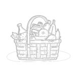 Basket With Picnic Elements Coloring Page