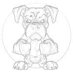 Boxer Hund Malvorlage