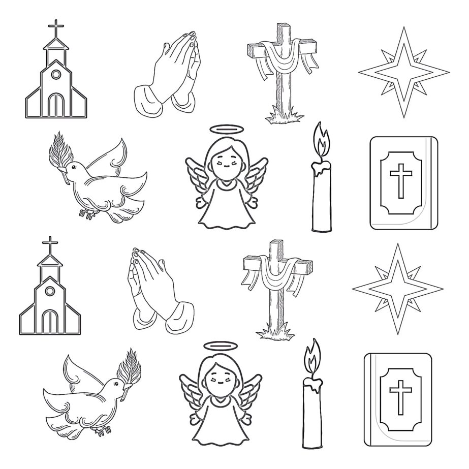 Catholic Pattern Coloring Page