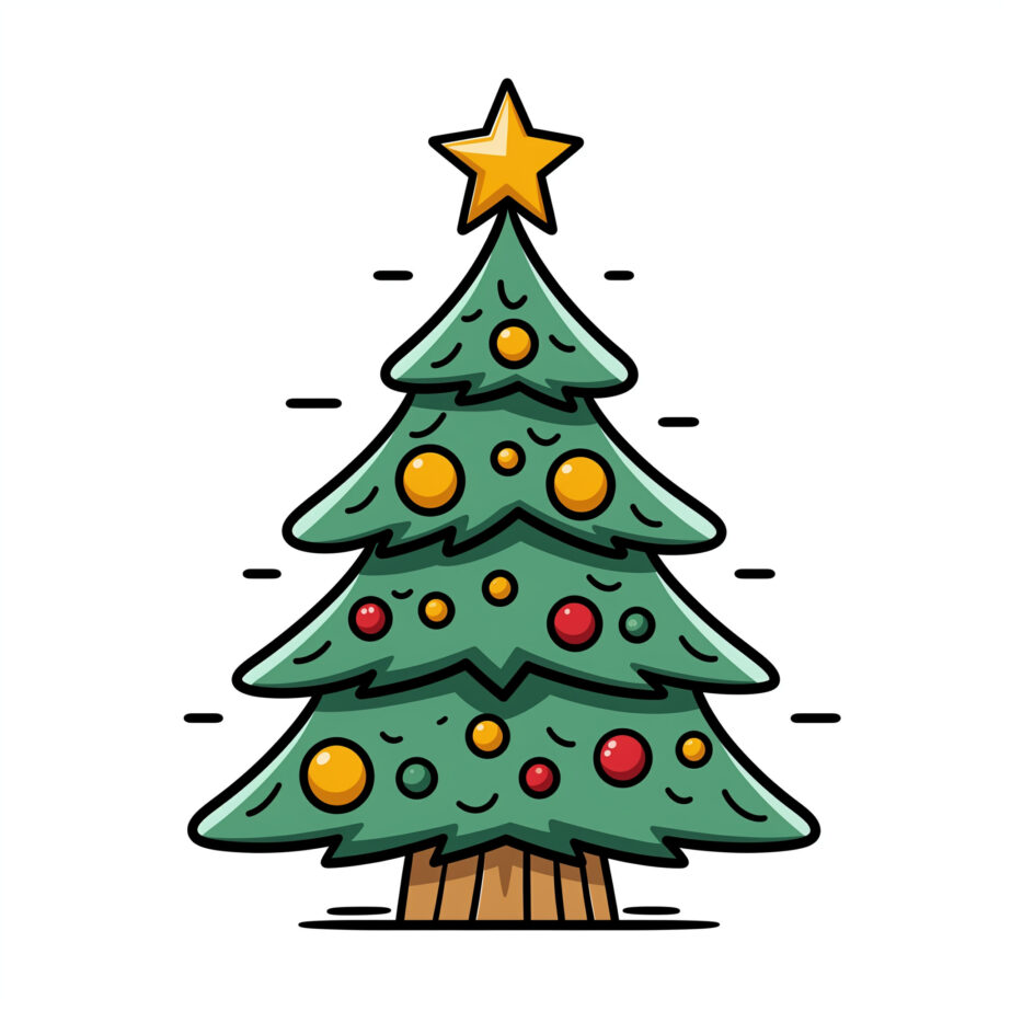 Christmas Tree Coloring Page 2