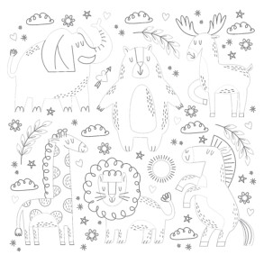 Cute Animal - Coloring page