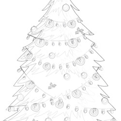 Christmas Tree - Printable Coloring page