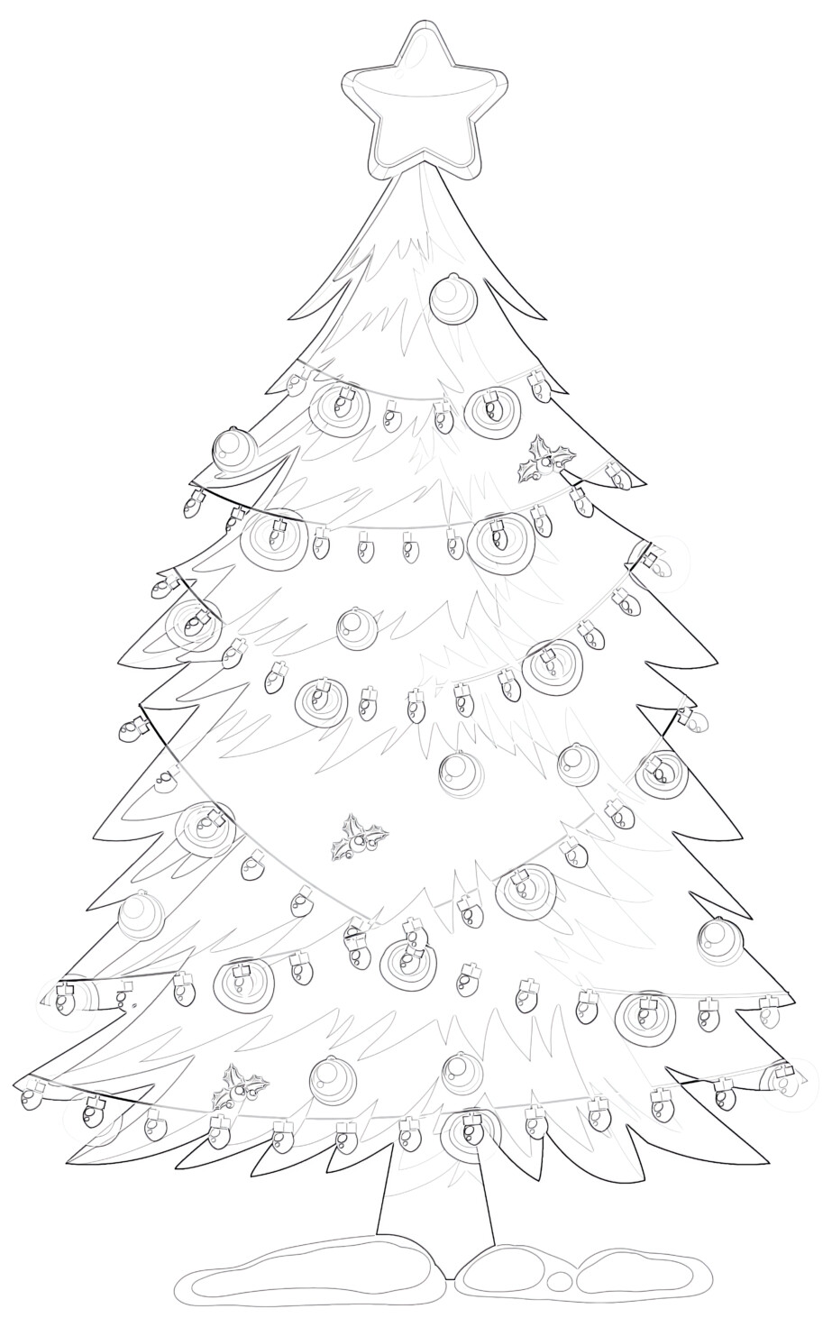 Christmas Tree - Coloring page