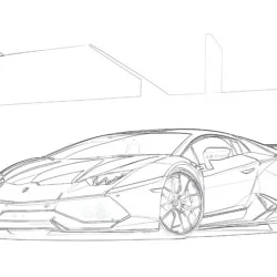 Lamborghini - Printable Coloring page
