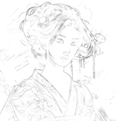 Oriental Girl - Printable Coloring page