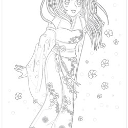 Kawaii Colorful: Anime Girls Coloring Pages: SET 1 by Wanida Baokantee