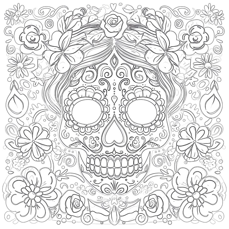 Dia De Los Muertos Coloring Page