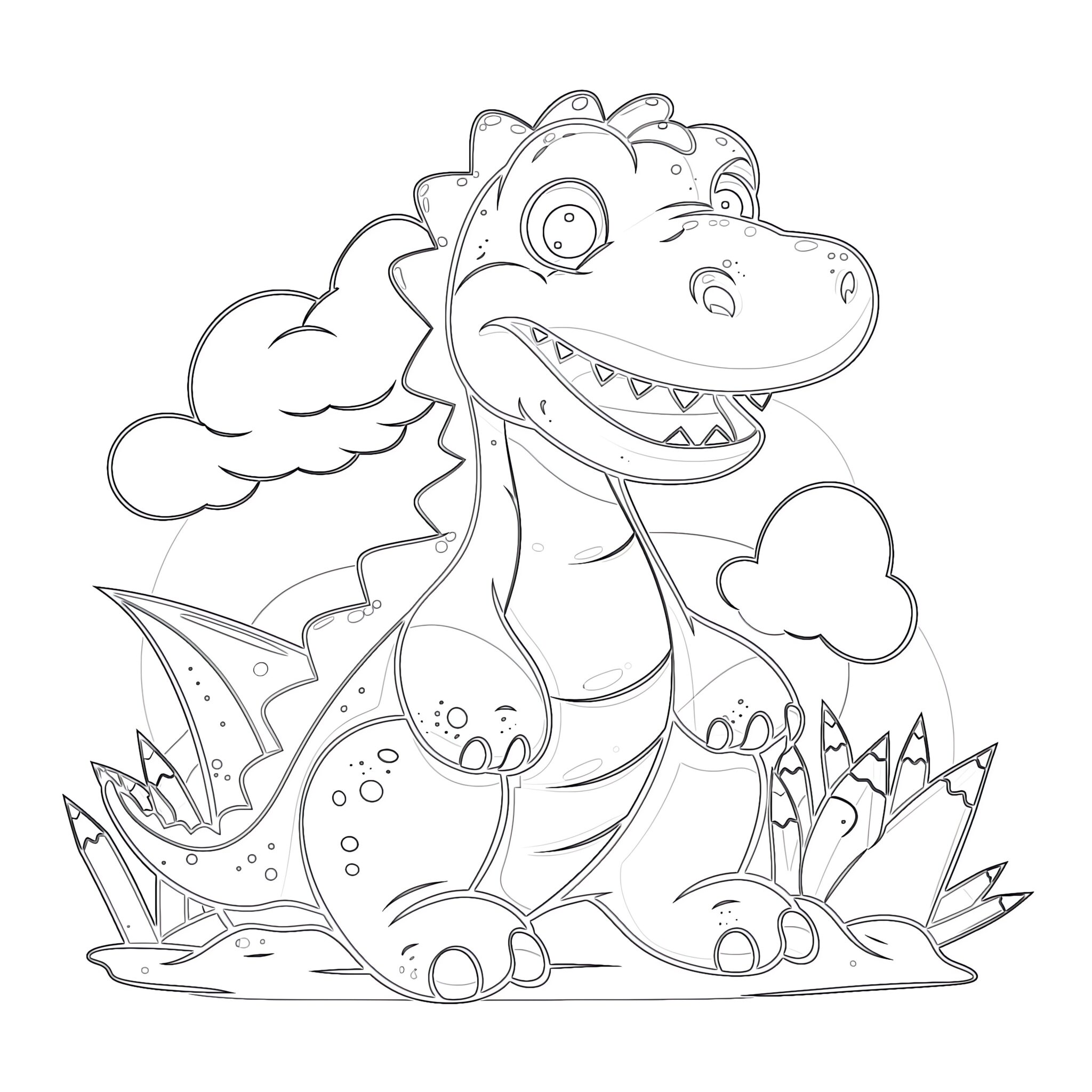 Dinosaur Coloring Page | Coloring Pages Mimi Panda