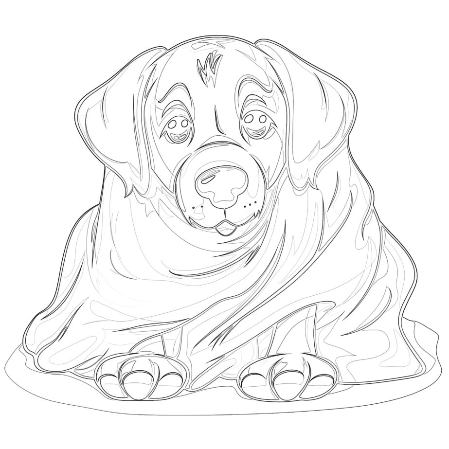 Doggie in a Blanket Coloring Page