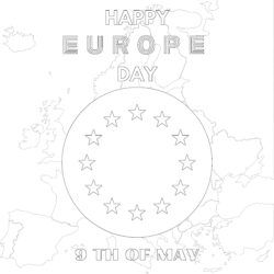 Europe Day Coloring Page - Printable Coloring page