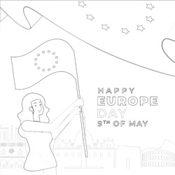 Europe Day - Printable Coloring page