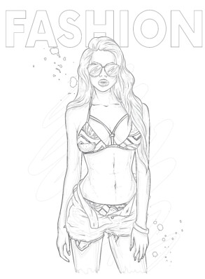 Fashion Girl - Coloring page
