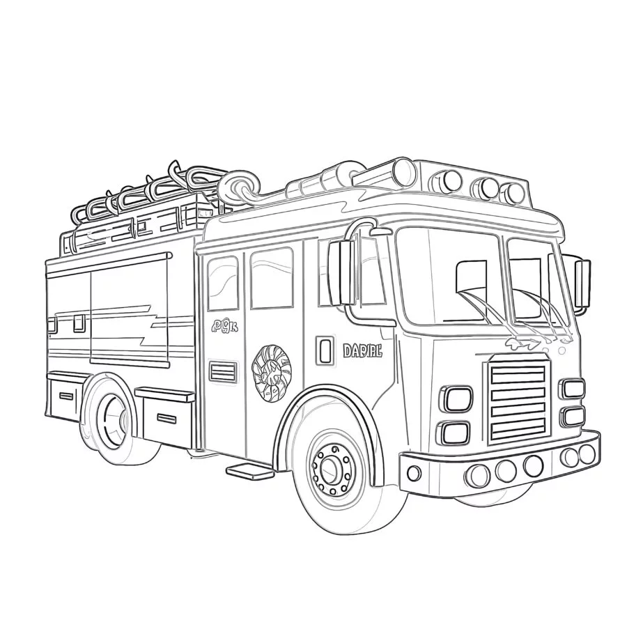 fire truck coloring page