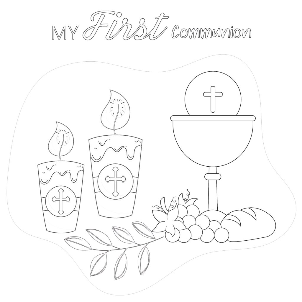 First Communion Coloring Page | Coloring Pages Mimi Panda